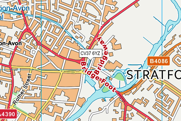 CV37 6YZ map - OS VectorMap District (Ordnance Survey)