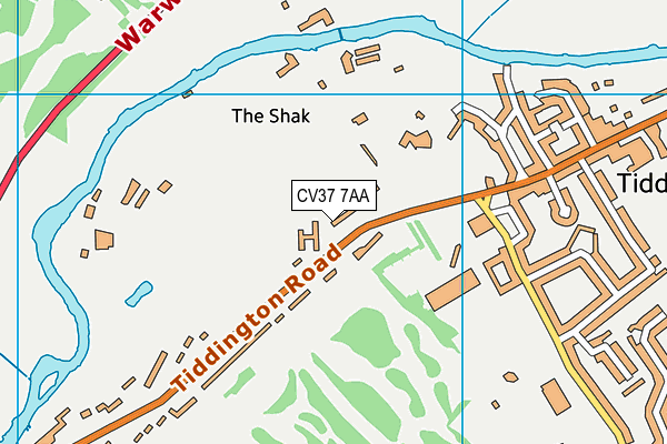 CV37 7AA map - OS VectorMap District (Ordnance Survey)