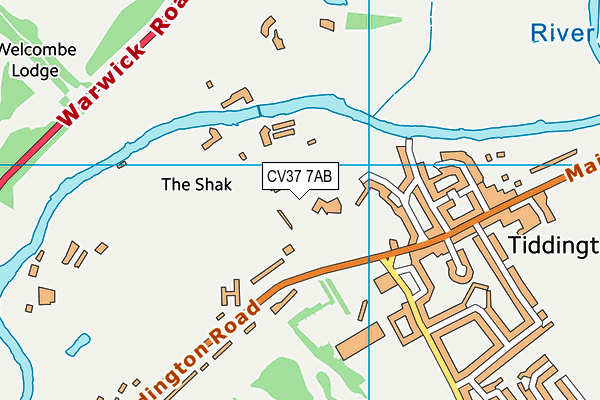 CV37 7AB map - OS VectorMap District (Ordnance Survey)