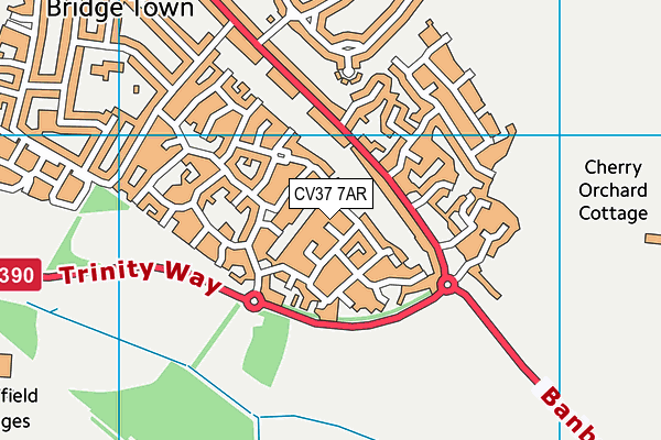 CV37 7AR map - OS VectorMap District (Ordnance Survey)