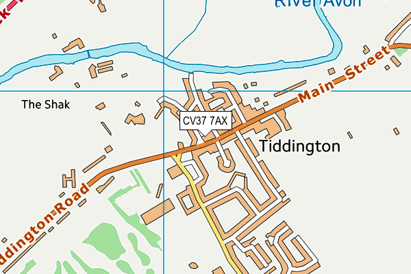 CV37 7AX map - OS VectorMap District (Ordnance Survey)