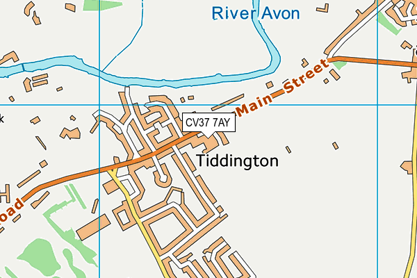 Stratford-upon-avon Athletics Club Running Track (Closed) map (CV37 7AY) - OS VectorMap District (Ordnance Survey)