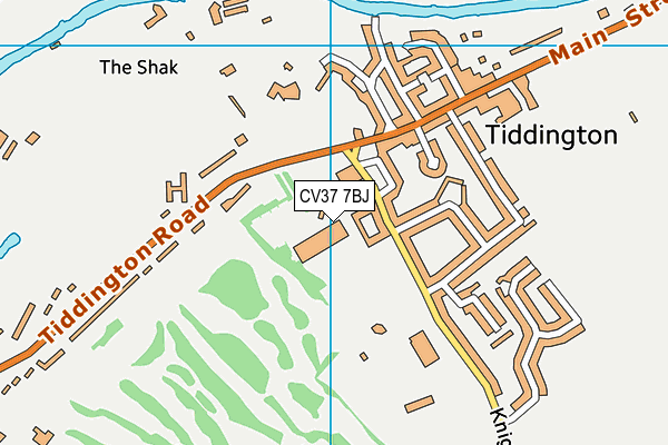CV37 7BJ map - OS VectorMap District (Ordnance Survey)