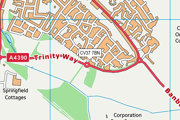 CV37 7BN map - OS VectorMap District (Ordnance Survey)