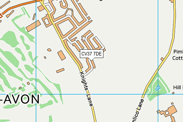 CV37 7DE map - OS VectorMap District (Ordnance Survey)