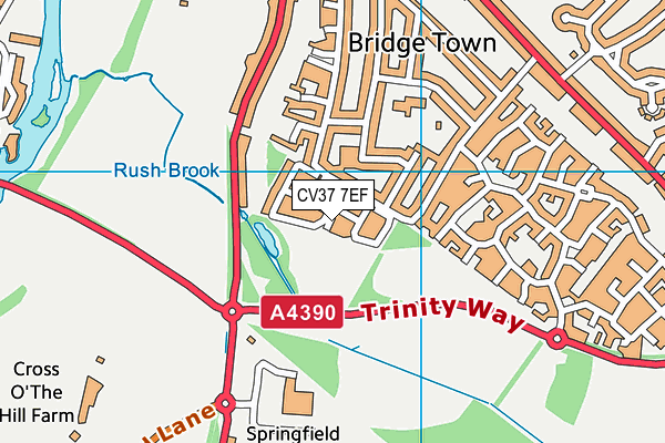 CV37 7EF map - OS VectorMap District (Ordnance Survey)