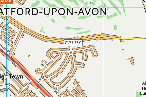 CV37 7EY map - OS VectorMap District (Ordnance Survey)