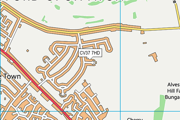 CV37 7HD map - OS VectorMap District (Ordnance Survey)