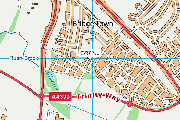 CV37 7JU map - OS VectorMap District (Ordnance Survey)