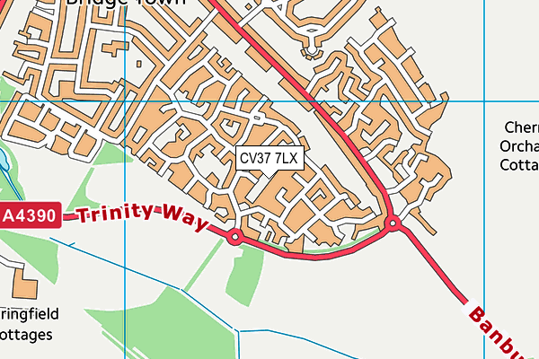 CV37 7LX map - OS VectorMap District (Ordnance Survey)