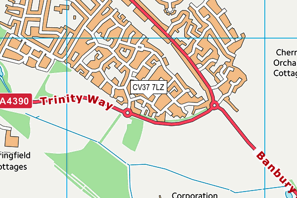 CV37 7LZ map - OS VectorMap District (Ordnance Survey)