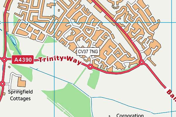 CV37 7NG map - OS VectorMap District (Ordnance Survey)