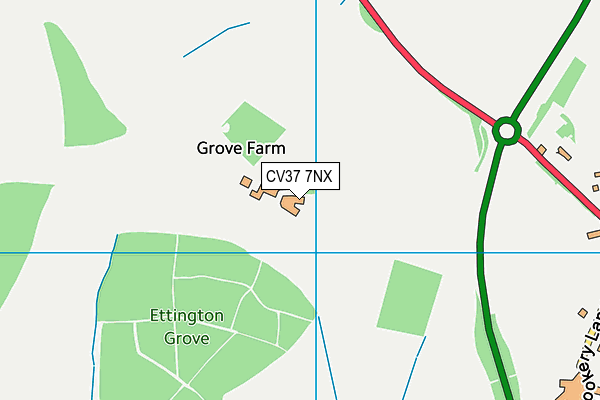 CV37 7NX map - OS VectorMap District (Ordnance Survey)