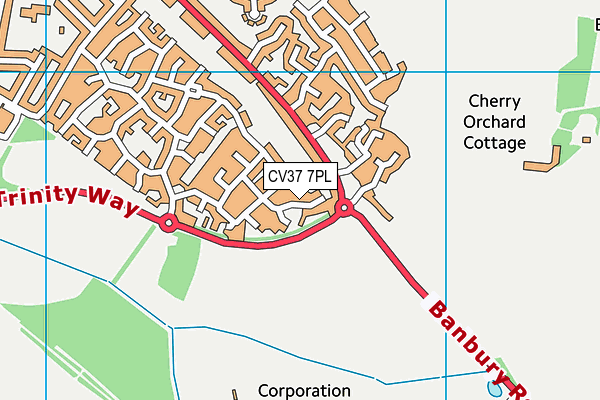 CV37 7PL map - OS VectorMap District (Ordnance Survey)