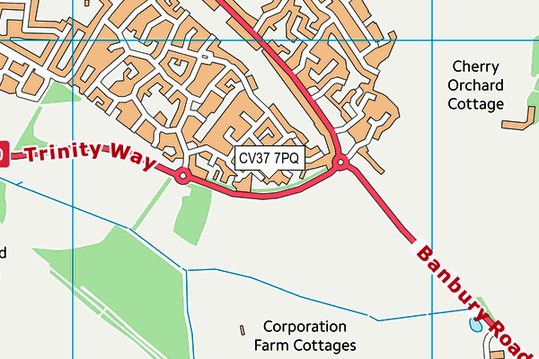CV37 7PQ map - OS VectorMap District (Ordnance Survey)