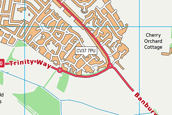 CV37 7PU map - OS VectorMap District (Ordnance Survey)