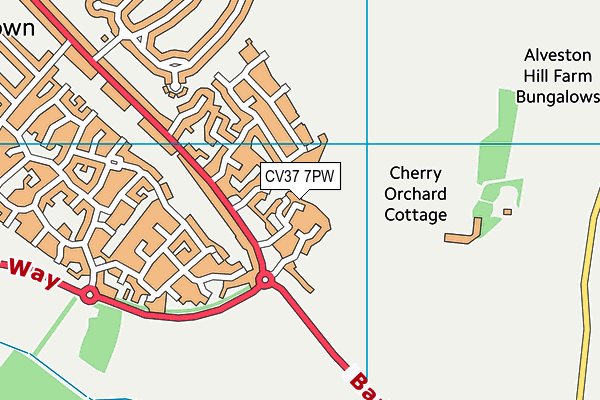 CV37 7PW map - OS VectorMap District (Ordnance Survey)