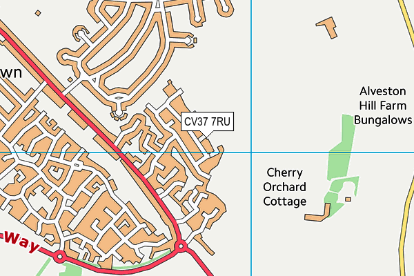 CV37 7RU map - OS VectorMap District (Ordnance Survey)