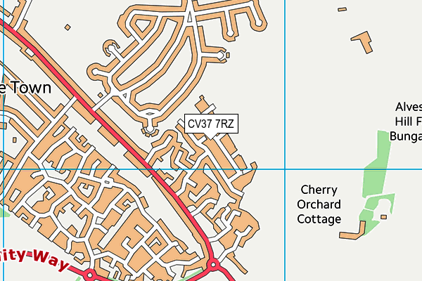 CV37 7RZ map - OS VectorMap District (Ordnance Survey)