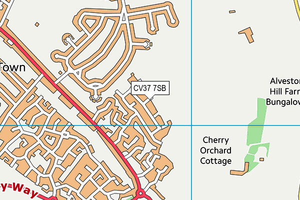 CV37 7SB map - OS VectorMap District (Ordnance Survey)