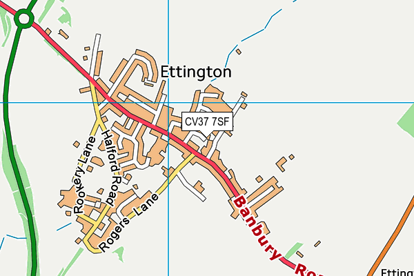 CV37 7SF map - OS VectorMap District (Ordnance Survey)