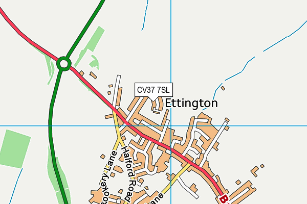 CV37 7SL map - OS VectorMap District (Ordnance Survey)