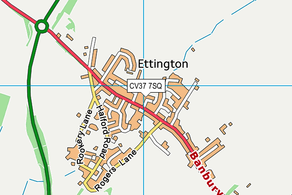 CV37 7SQ map - OS VectorMap District (Ordnance Survey)