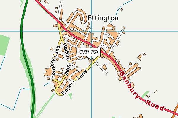 CV37 7SX map - OS VectorMap District (Ordnance Survey)