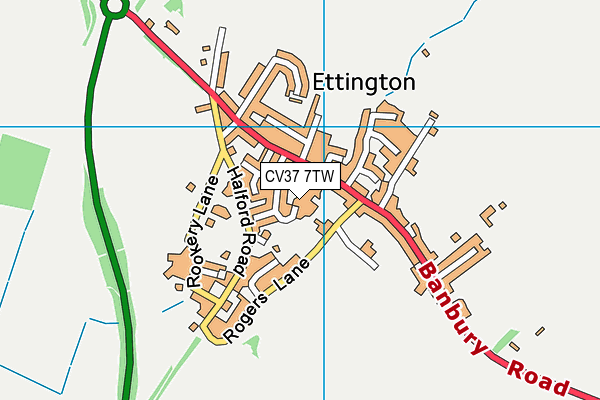 CV37 7TW map - OS VectorMap District (Ordnance Survey)