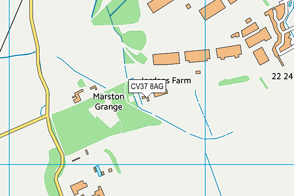 CV37 8AG map - OS VectorMap District (Ordnance Survey)