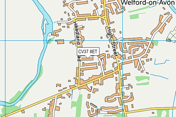 CV37 8ET map - OS VectorMap District (Ordnance Survey)