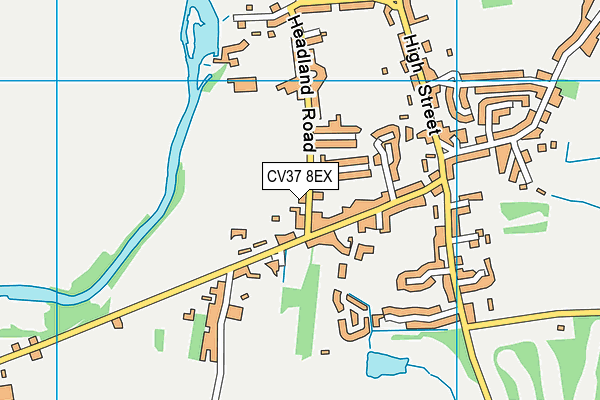 CV37 8EX map - OS VectorMap District (Ordnance Survey)