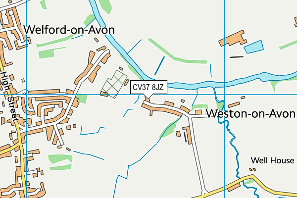 CV37 8JZ map - OS VectorMap District (Ordnance Survey)