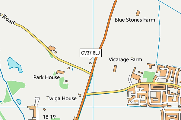 CV37 8LJ map - OS VectorMap District (Ordnance Survey)
