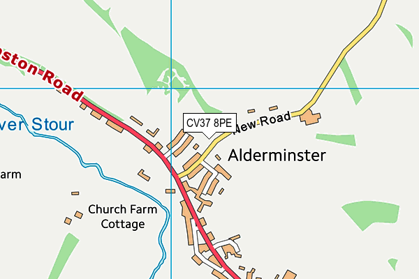 CV37 8PE map - OS VectorMap District (Ordnance Survey)