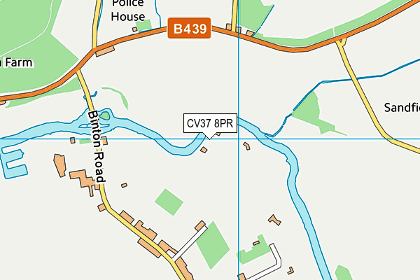 CV37 8PR map - OS VectorMap District (Ordnance Survey)