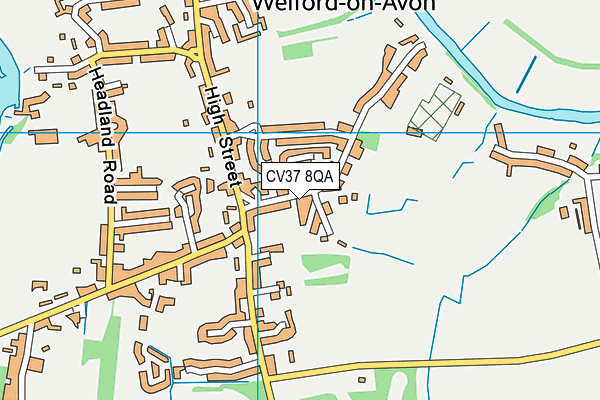 CV37 8QA map - OS VectorMap District (Ordnance Survey)
