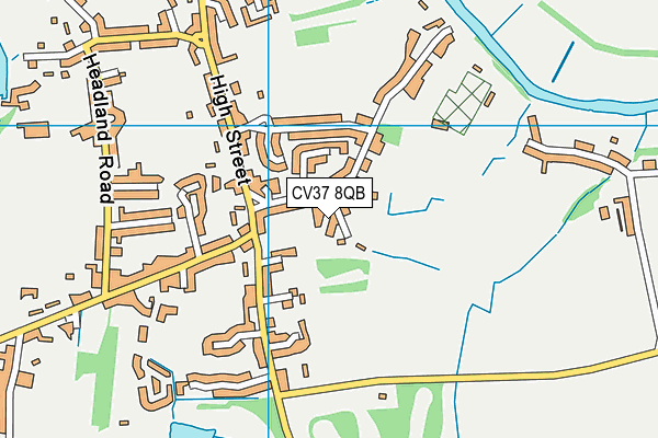 CV37 8QB map - OS VectorMap District (Ordnance Survey)