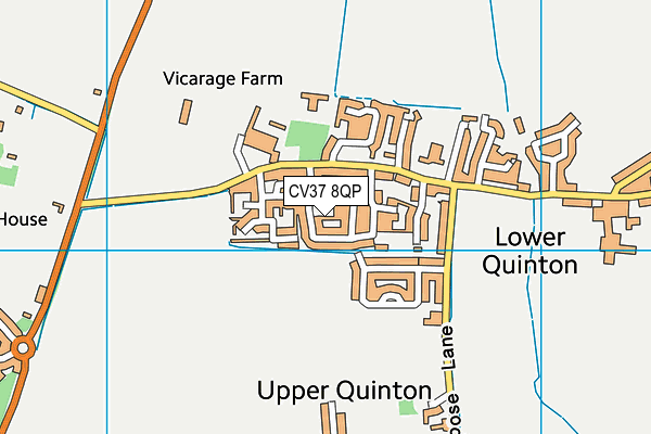 CV37 8QP map - OS VectorMap District (Ordnance Survey)