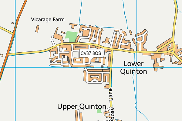 CV37 8QS map - OS VectorMap District (Ordnance Survey)