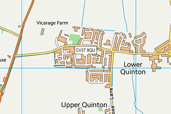 CV37 8QU map - OS VectorMap District (Ordnance Survey)