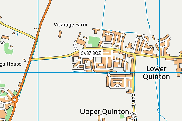 CV37 8QZ map - OS VectorMap District (Ordnance Survey)