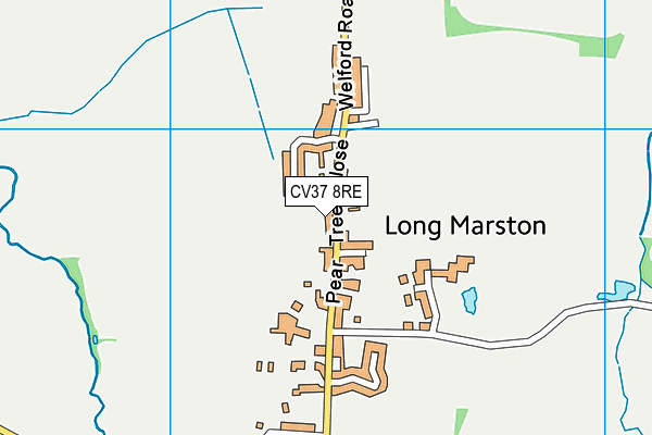 CV37 8RE map - OS VectorMap District (Ordnance Survey)