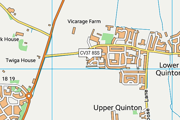 CV37 8SS map - OS VectorMap District (Ordnance Survey)