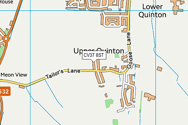 CV37 8ST map - OS VectorMap District (Ordnance Survey)