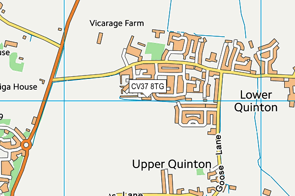 CV37 8TG map - OS VectorMap District (Ordnance Survey)