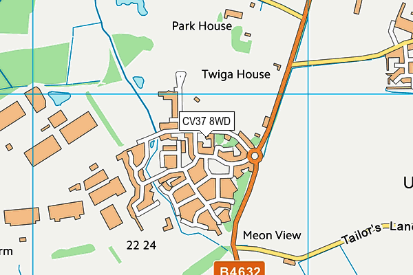 CV37 8WD map - OS VectorMap District (Ordnance Survey)