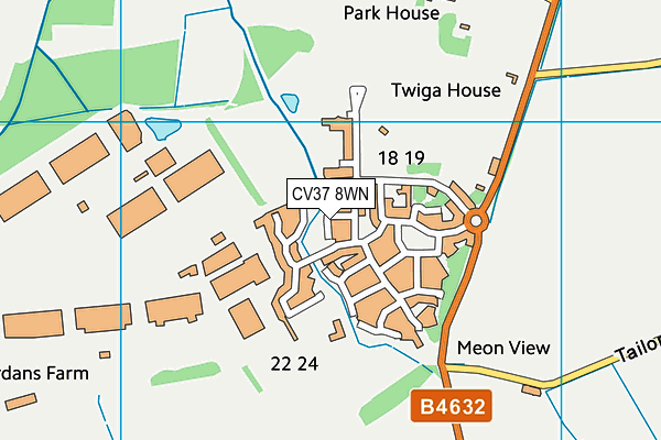 CV37 8WN map - OS VectorMap District (Ordnance Survey)
