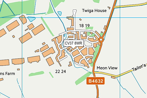 CV37 8WR map - OS VectorMap District (Ordnance Survey)