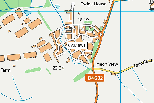 CV37 8WT map - OS VectorMap District (Ordnance Survey)